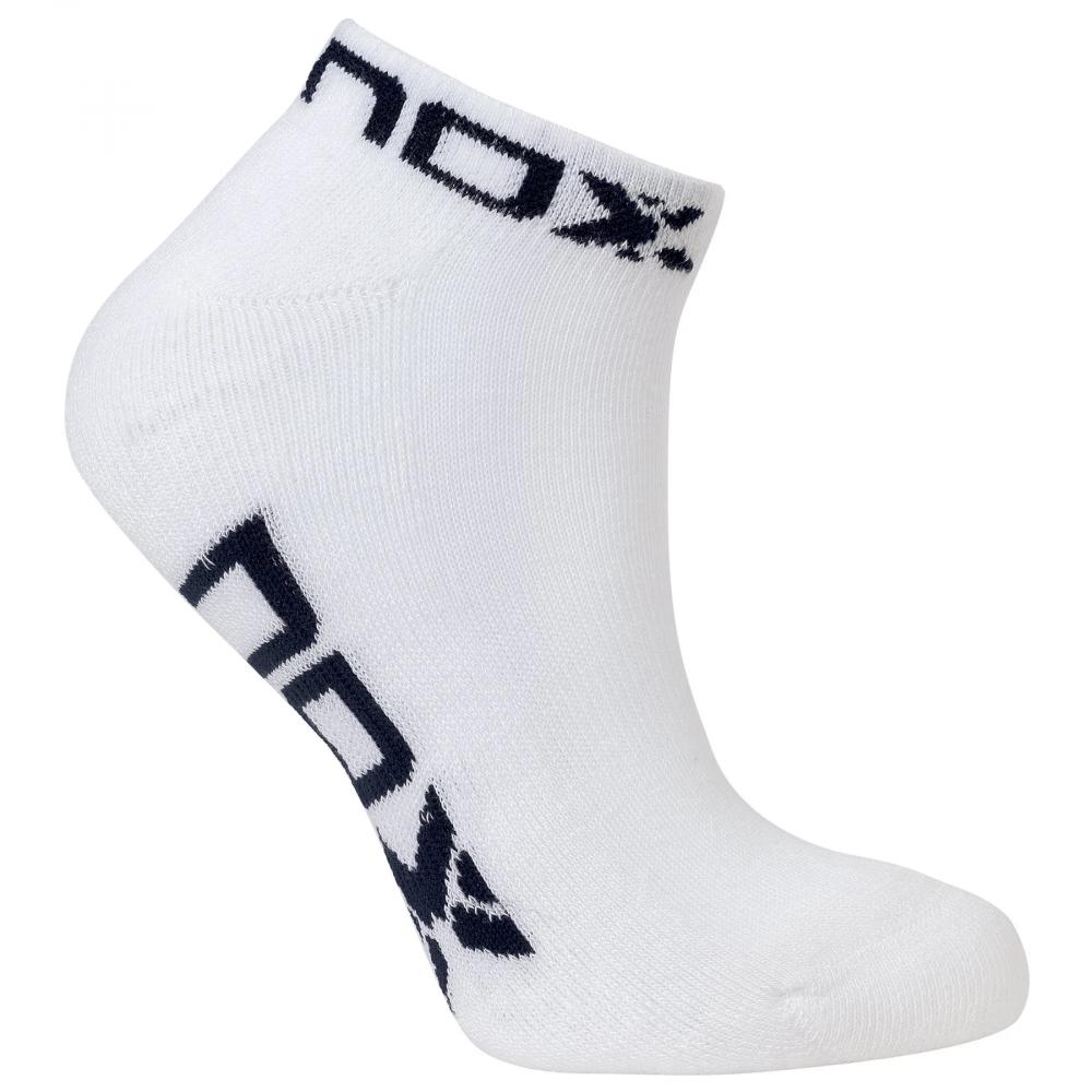 NOX CALCETINES TOBILLEROS DE MUJER BLANCOS logo azul