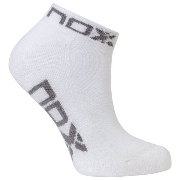 NOX CALCETINES TOBILLEROS DE MUJER BLANCOS logo gris *Pack de 6 pares